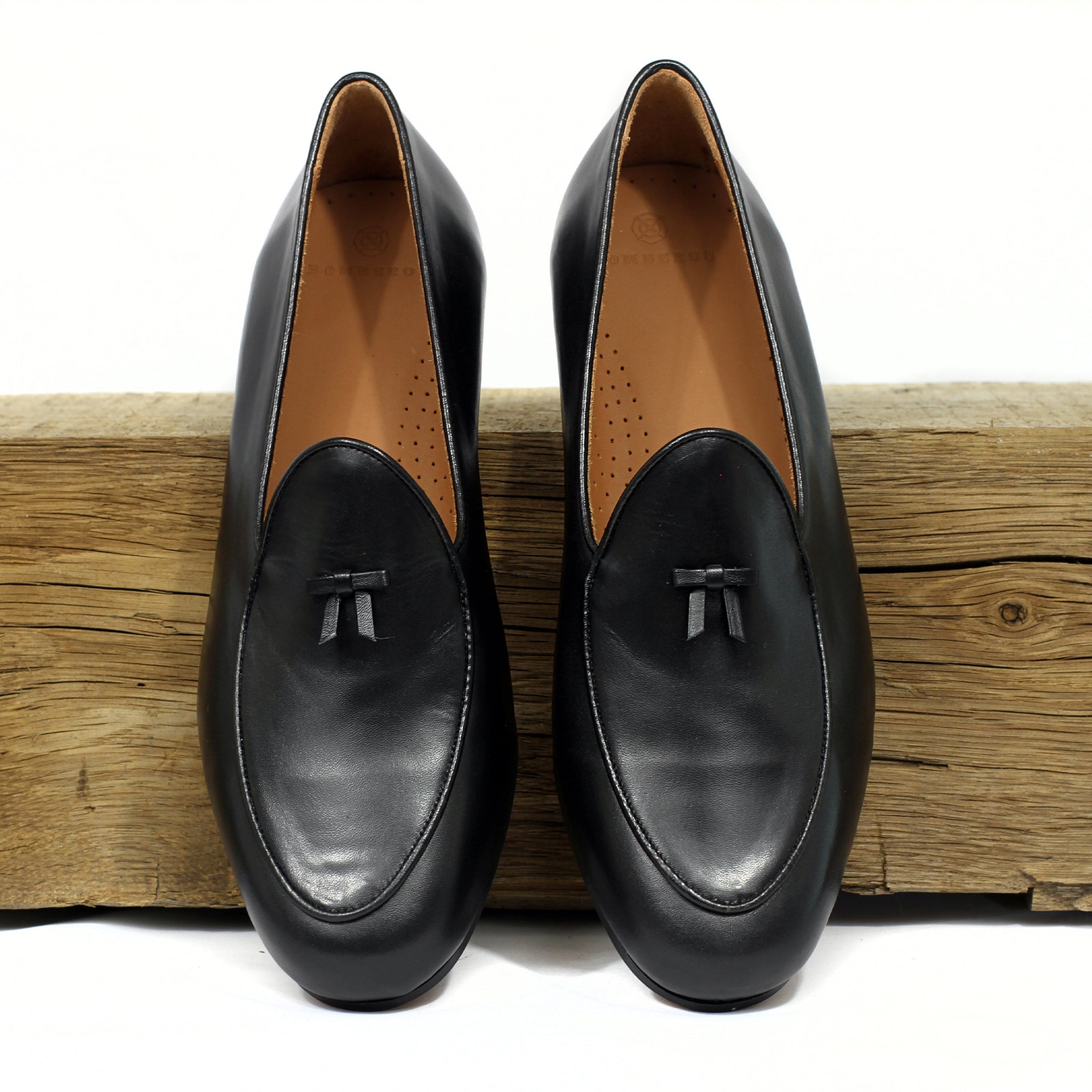 BOMBEROS Mens Black Santander Gran Belgian Loafers 1