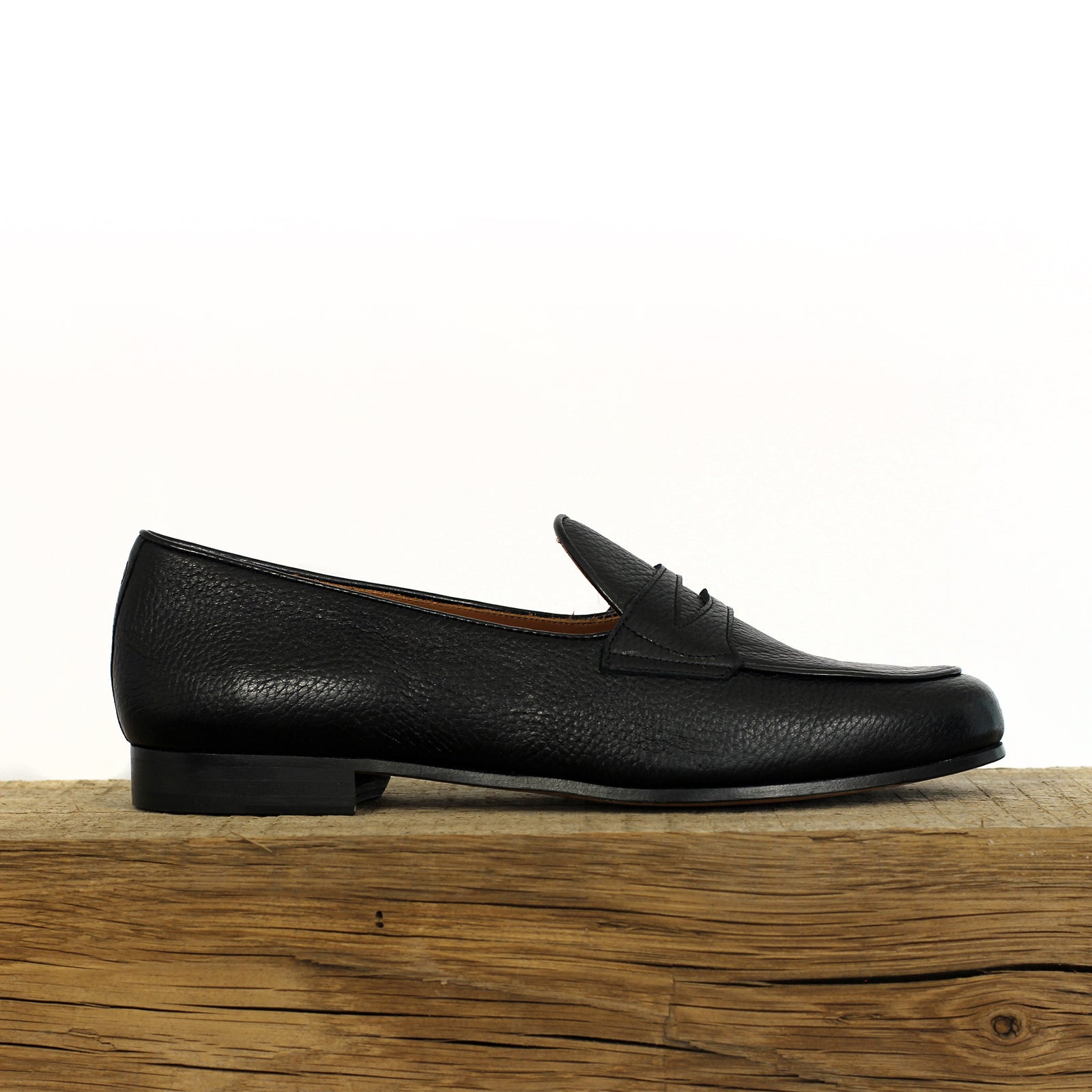 BOMBEROS Mens Centavo Rey Black Belgian Penny Loafer 1