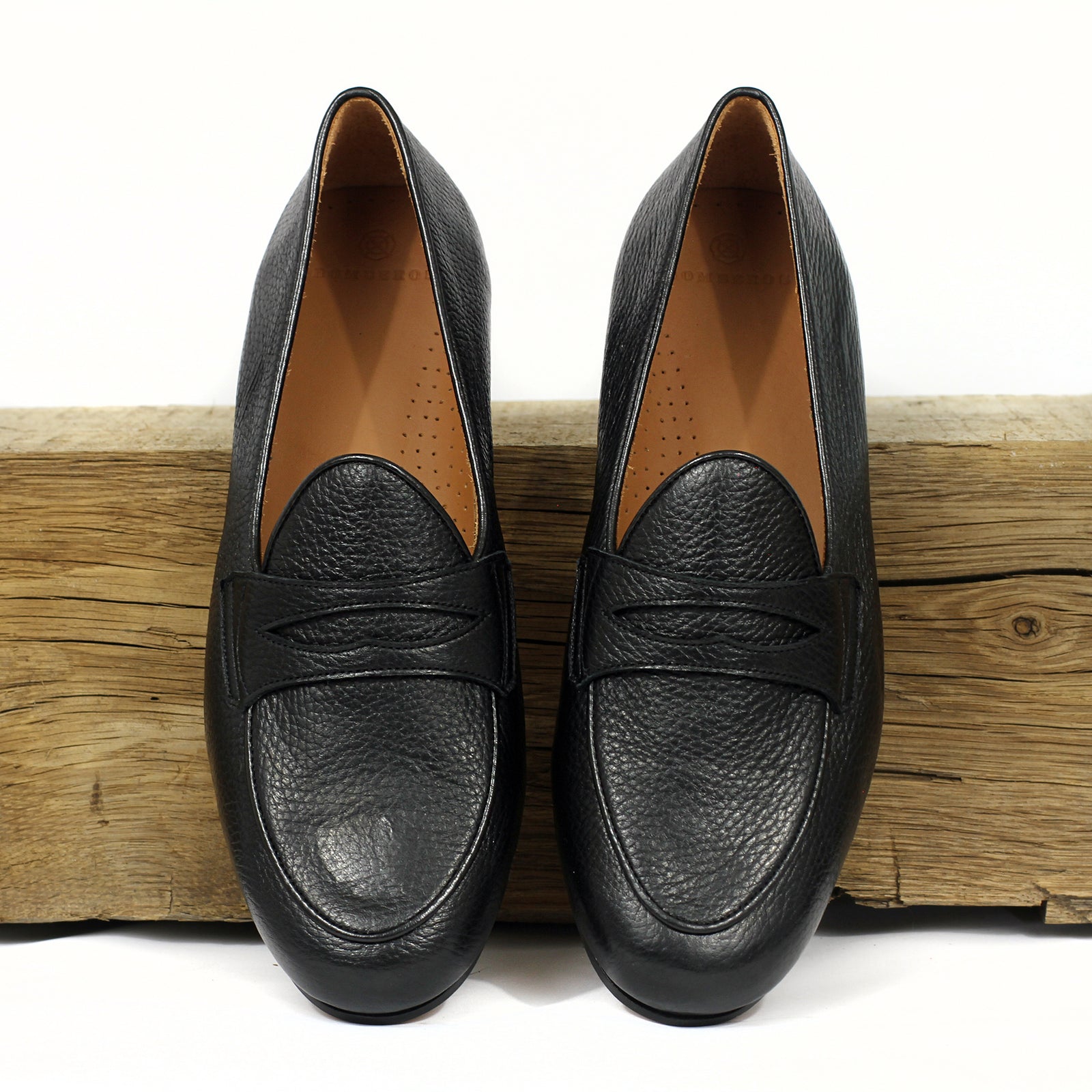 BOMBEROS Mens Centavo Rey Black Belgian Penny Loafer 1