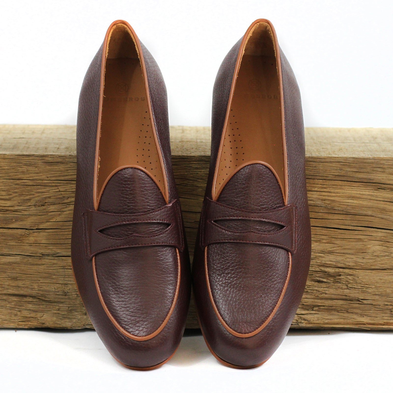 BOMBEROS Men's Chianti Deerskin Belgian Penny Loafers 1