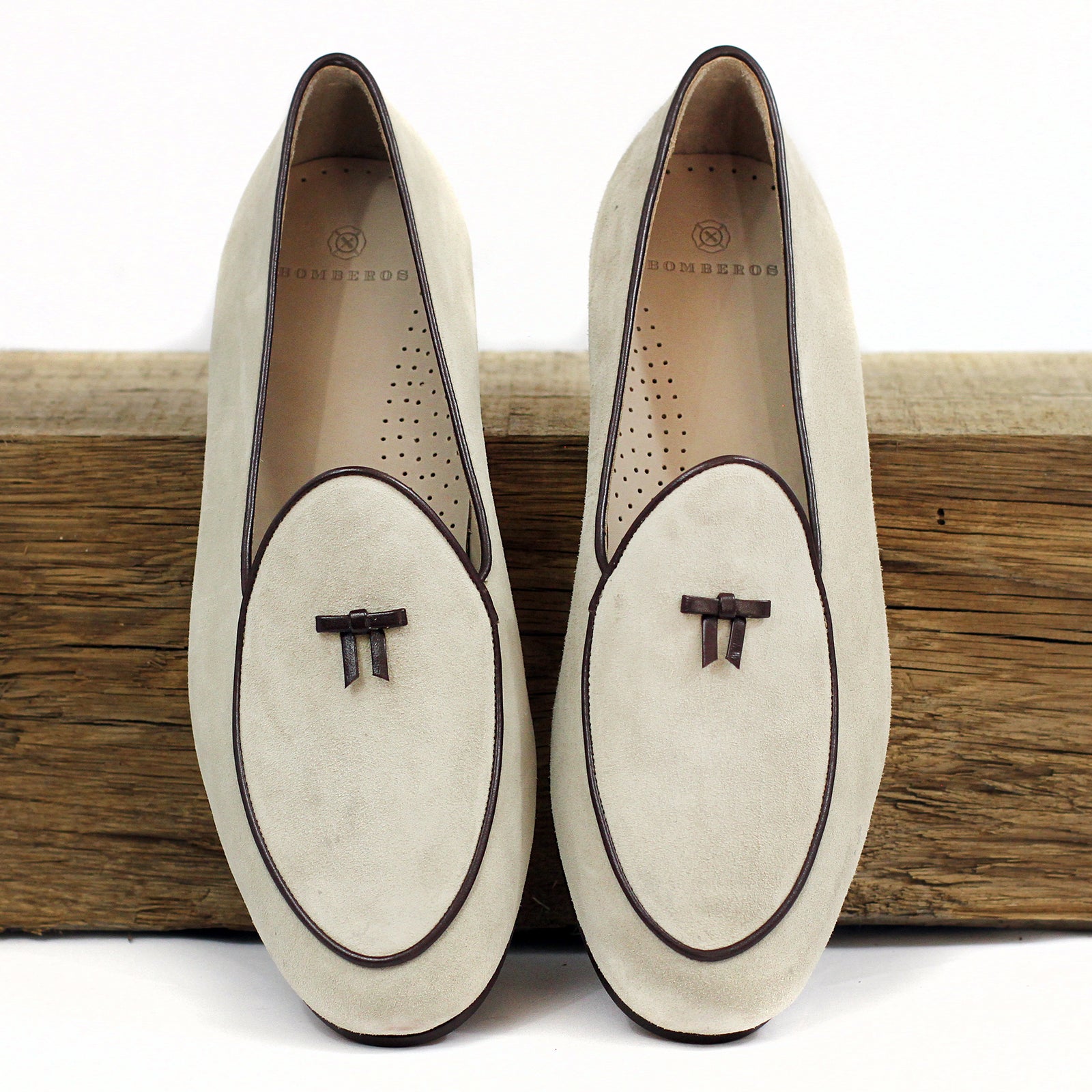 BOMBEROS Men's Sand Suede Belgian Penny Loafers - Toro Polvo